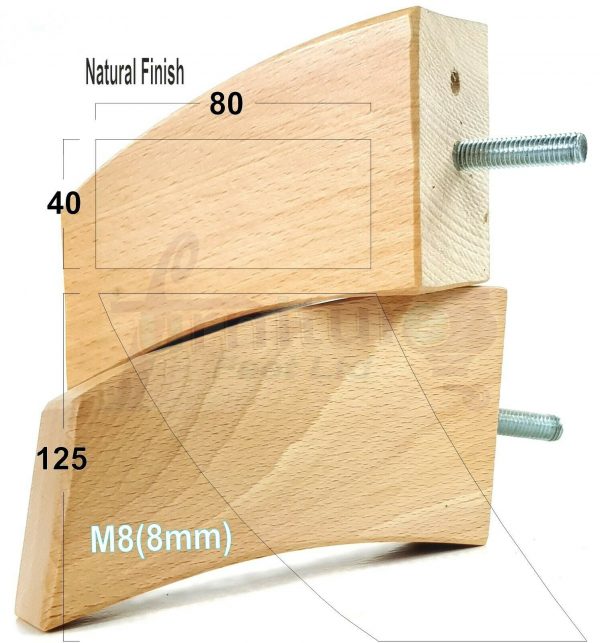 4x TAPERED WOODEN SOFA LEGS 125mm High CHAIR REPLACEMENT FURNITURE FEET M8(8mm) - Image 21