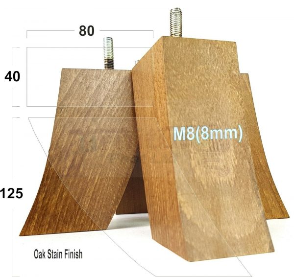 4x TAPERED WOODEN SOFA LEGS 125mm High CHAIR REPLACEMENT FURNITURE FEET M8(8mm) - Image 16
