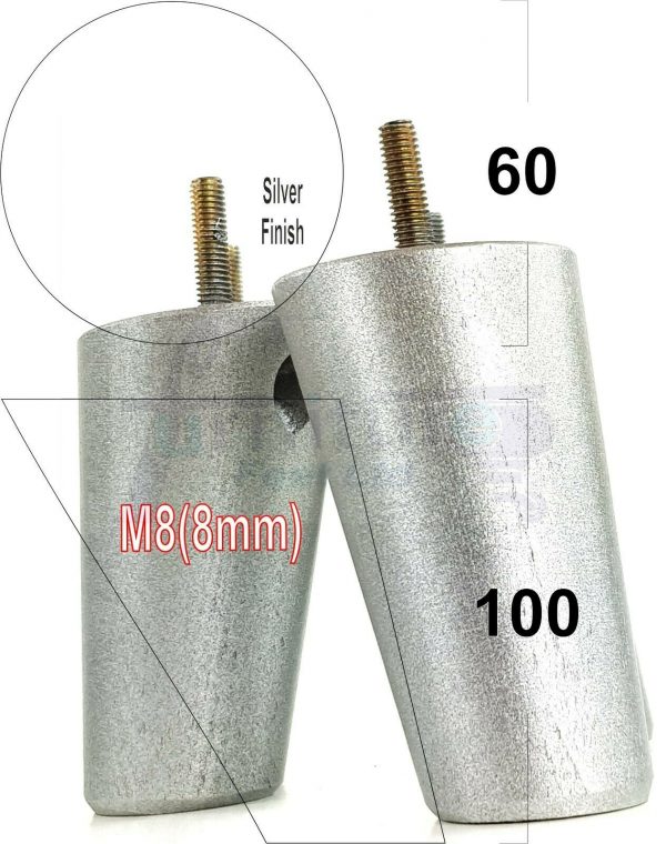 4x WOOD FURNITURE CHAIR LEGS M8(8mm) REPLACEMENT SOFA / SETTEE FEET 100mm HIGH - Image 24