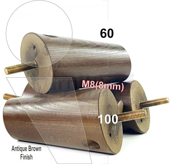 4x WOOD FURNITURE CHAIR LEGS M8(8mm) REPLACEMENT SOFA / SETTEE FEET 100mm HIGH - Image 10
