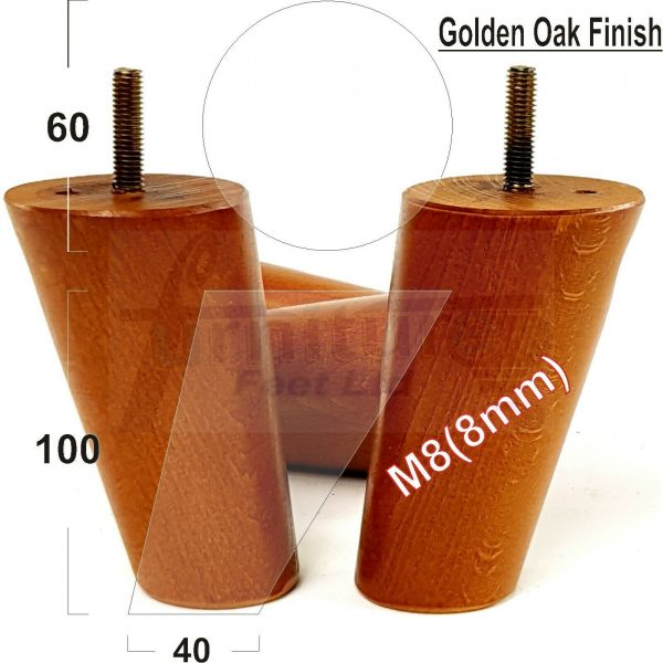 4x WOOD FURNITURE CHAIR LEGS M8(8mm) REPLACEMENT SOFA / SETTEE FEET 100mm HIGH - Image 17
