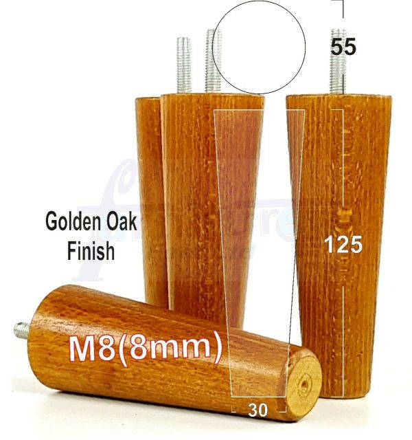 4x WOOD REPLACEMENT FURNITURE CHAIR LEGS M8(8mm) SOFA - SETTEE FEET 125mm HIGH - Image 23