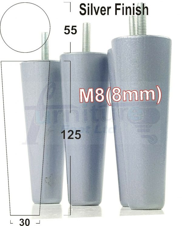 4x WOOD REPLACEMENT FURNITURE CHAIR LEGS M8(8mm) SOFA - SETTEE FEET 125mm HIGH - Image 32