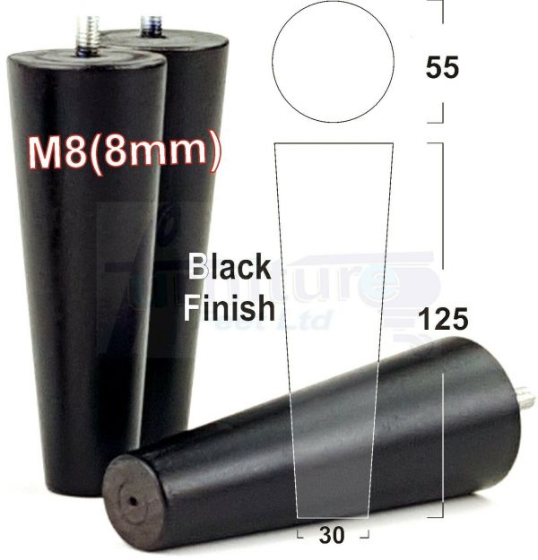 4x WOOD REPLACEMENT FURNITURE CHAIR LEGS M8(8mm) SOFA - SETTEE FEET 125mm HIGH - Image 16