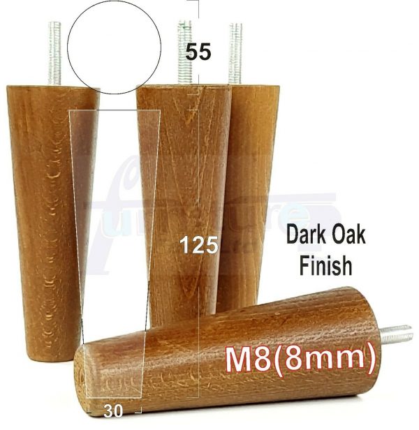 4x WOOD REPLACEMENT FURNITURE CHAIR LEGS M8(8mm) SOFA - SETTEE FEET 125mm HIGH - Image 19