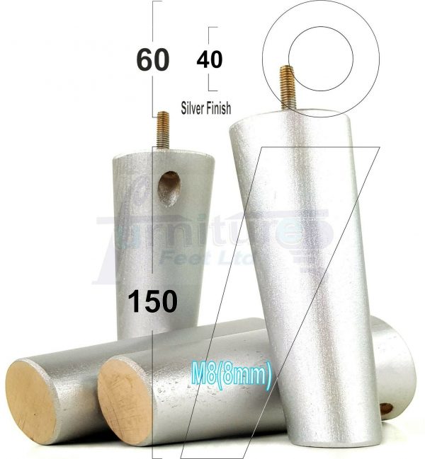 4x WOODEN ANGLED SOFA LEGS 150mm High CHAIR FURNITURE REPLACEMENT FEET M8(8mm) - Image 31