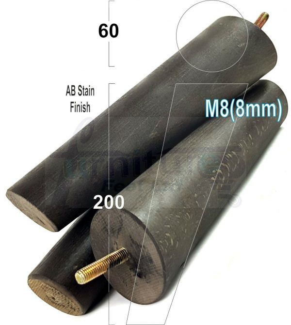 4x WOODEN ANGLED SOFA LEGS 200mm High CHAIR FURNITURE REPLACEMENT FEET M8(8mm) - Image 13