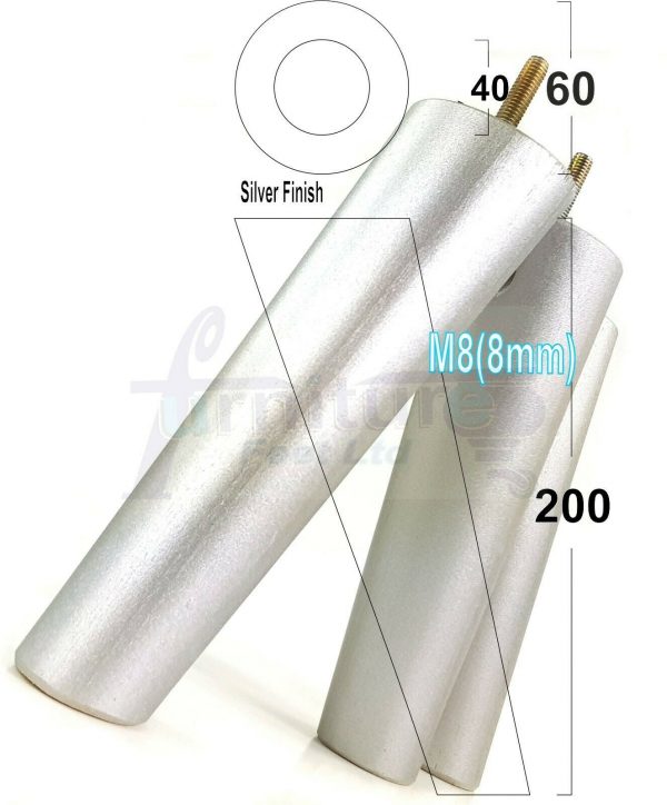4x WOODEN ANGLED SOFA LEGS 200mm High CHAIR FURNITURE REPLACEMENT FEET M8(8mm) - Image 31