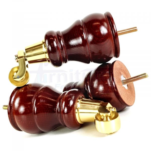 4x Wooden Furniture Sofa Legs M8 Castor Replacment Chair Settee Feet 160mm High - Image 13