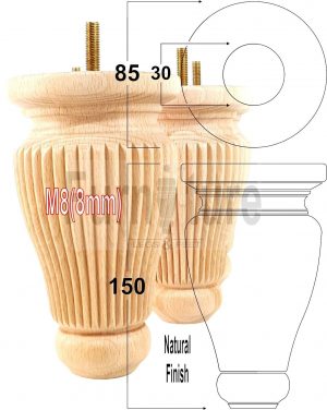 4 Replacement Legs Solid Wood Settee Furniture Feet 150mm High Sofa Chair Bed M8