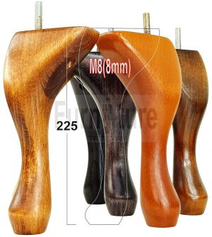 4 Replacement Traditional Queen Anne Furniture Legs 225mm High Sofa Chair Bed M8