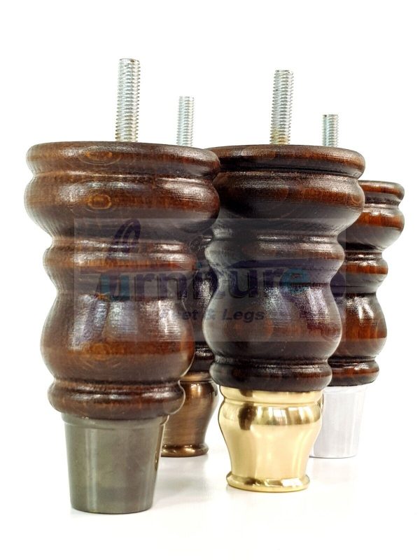 4 Slipper Cup Wood Furniture Settee Legs M8 Replacement Chair, Sofa Feet 165mm - Image 4
