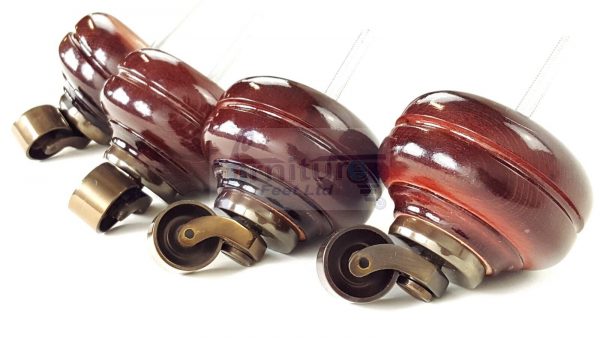 4  Wood Feet Mahogany Turned Furniture Antique Castor Leg Chair Stool Sofas M8 - Image 4