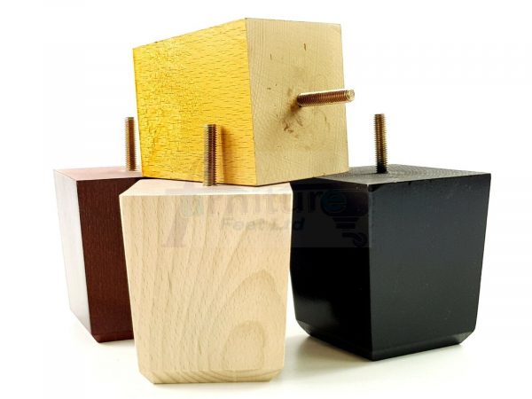4x BLOCK WOOD SOFA LEGS 100mm High CHAIR FURNITURE REPLACEMENT FEET M8(8mm) - Image 4
