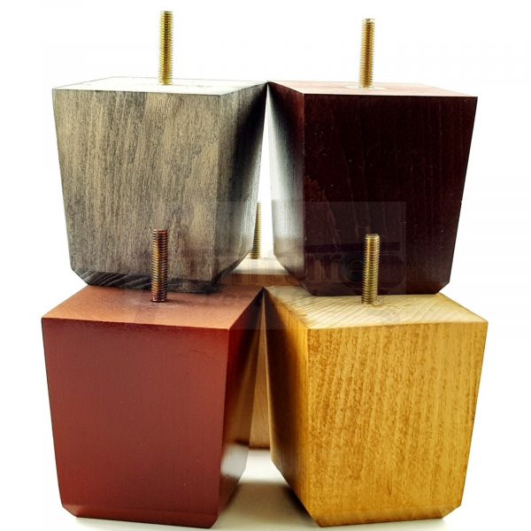 4x BLOCK WOOD SOFA LEGS 100mm High CHAIR FURNITURE REPLACEMENT FEET M8(8mm) - Image 9