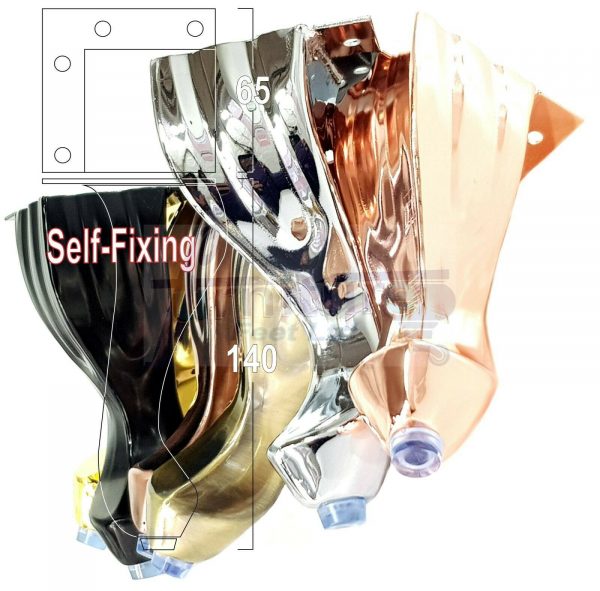 4x METAL FURNITURE LEGS 140mm HIGH SELF-FIXING FEET FOR SOFA CHAIR CABINETS BED