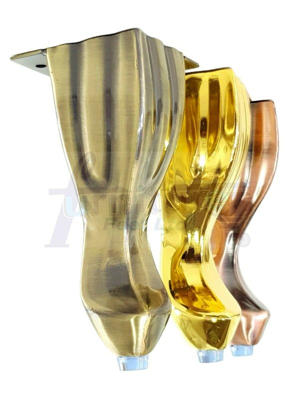 4x METAL FURNITURE LEGS 140mm HIGH SELF-FIXING FEET FOR SOFA CHAIR CABINETS BED - Image 9