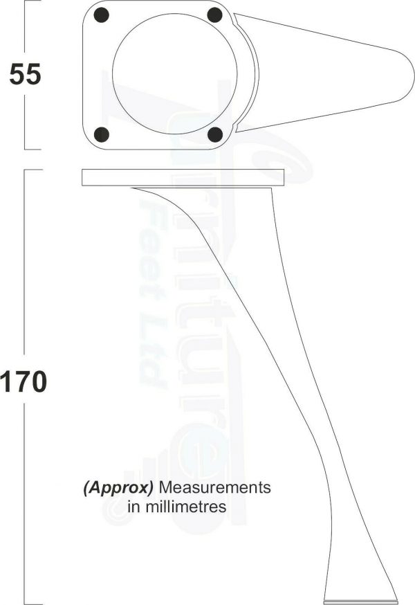 4x Metal Furniture Legs 170mm High Self-Fix for Screws Modern Feet Sofa Chair Cabinet Bed - Image 3