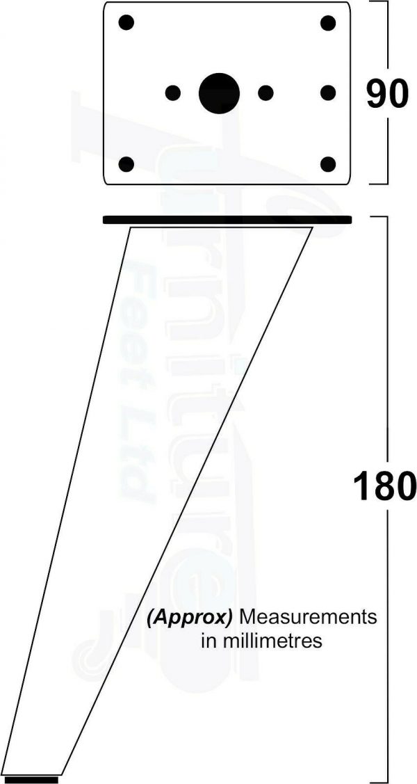4x METAL FURNITURE LEGS 180mm HIGH SELF-FIXING FEET FOR SOFA CHAIR CABINETS BED - Image 3