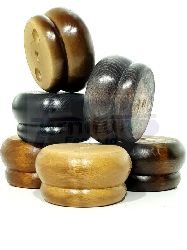 4x SOLID WOODEN FURNITURE LEGS CHAIR REPLACEMENT BUN FEET 50mm HIGH Self-Fixing - Image 4