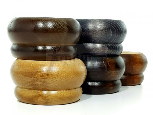 4x SOLID WOODEN FURNITURE LEGS CHAIR REPLACEMENT BUN FEET 50mm HIGH Self-Fixing - Image 5