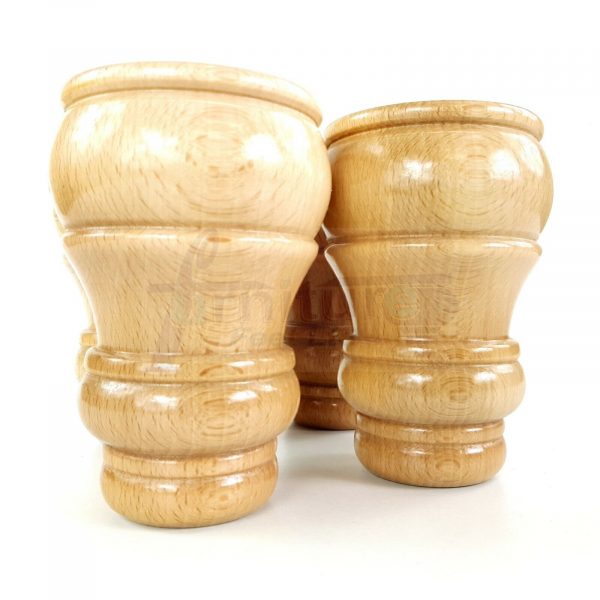 4x TURNED WOOD FURNITURE CHAIR LEGS 125mm High SOFA REPLACEMENT FEET (Pre-Drill) - Image 4