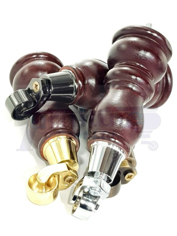 4x TURNED WOODEN CASTOR LEGS 215mm High CHAIR REPLACEMENT FURNITURE FEET M8(8mm) - Image 11
