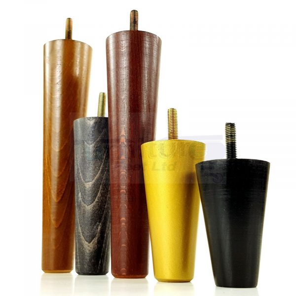 4x WOOD REPLACEMENT FURNITURE CHAIR LEG M8(8mm) TAPERED SETTEE FEET 200mm HIGH - Image 12