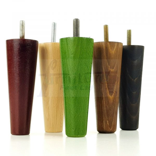 4x WOOD REPLACEMENT FURNITURE CHAIR LEGS M10(10mm) SOFA - SETTEE FEET 135mm HIGH - Image 5