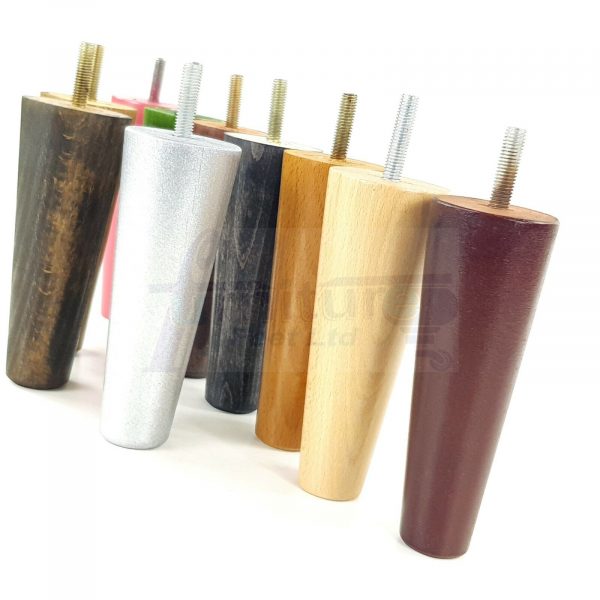 4x WOOD REPLACEMENT FURNITURE CHAIR LEGS M10(10mm) SOFA - SETTEE FEET 135mm HIGH - Image 7