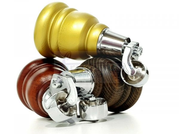 4x WOODEN FURNITURE LEGS M8(8mm) CHAIR REPLACEMENT CHROME CASTOR FEET 155mm HIGH - Image 5