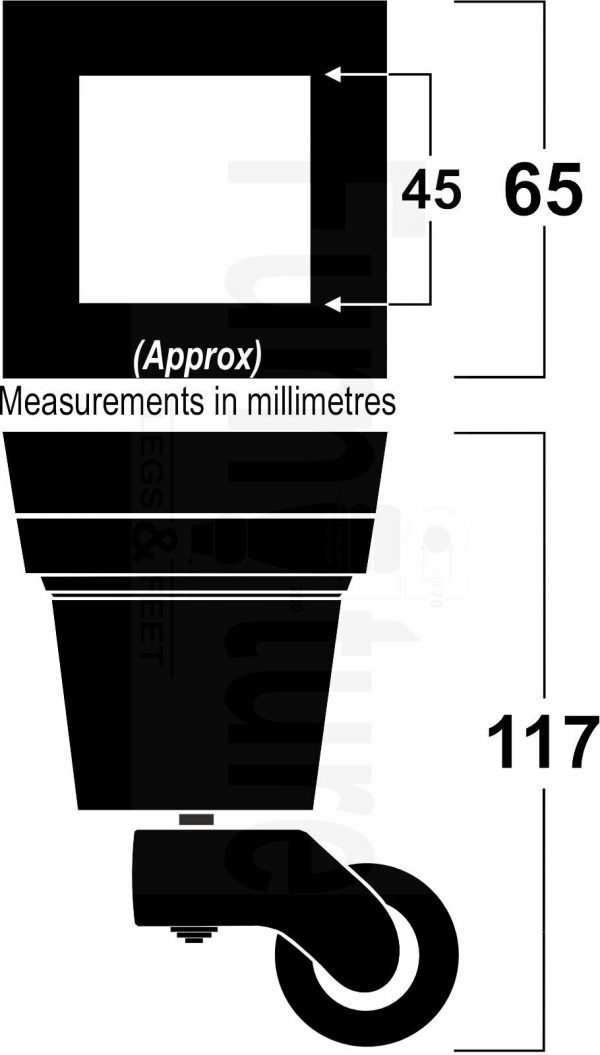 4x Wood Furniture Sofa Legs M8 Replacement Chair, Settee Feet & Castors 117mm - Image 3