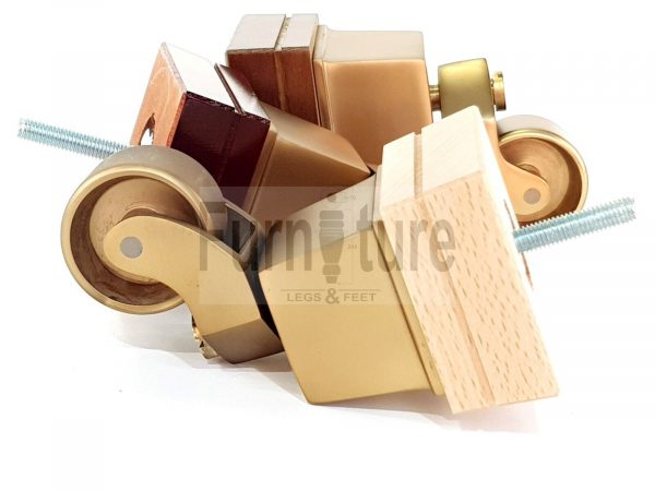 4x Wood Furniture Sofa Legs M8 Replacement Chair, Settee Feet & Castors 117mm - Image 7