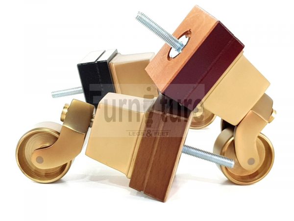 4x Wood Furniture Sofa Legs M8 Replacement Chair, Settee Feet & Castors 117mm - Image 8