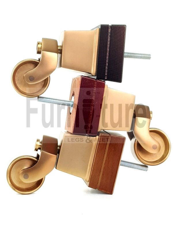 4x Wood Furniture Sofa Legs M8 Replacement Chair, Settee Feet & Castors 117mm - Image 9