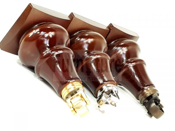 4x Wood Sofa Castor Legs M8 Replacement Chair, Settee Furniture Feet 190mm High - Image 5