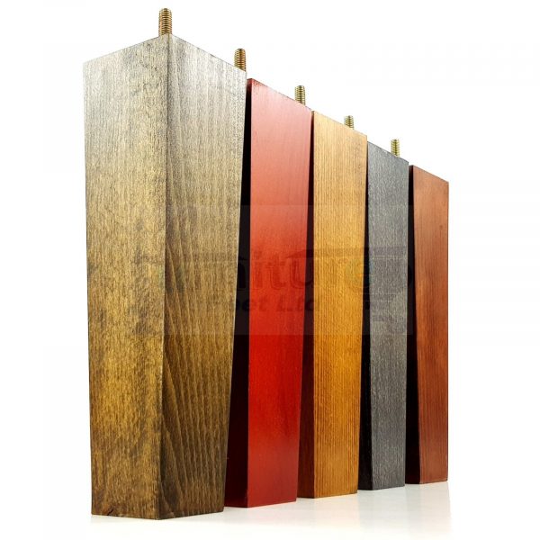 Square Wood Legs Replacement Furniture Feet 100 - 240mm High M8 Dark OakWash - Image 11