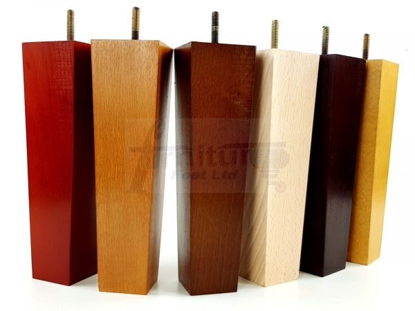Square Wood Legs Replacement Furniture Feet 100 - 240mm High M8 Dark OakWash - Image 12