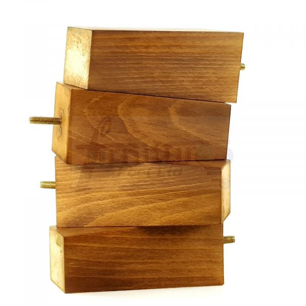 Square Wood Legs Replacement Furniture Feet 100 - 240mm High M8 Dark OakWash - Image 3
