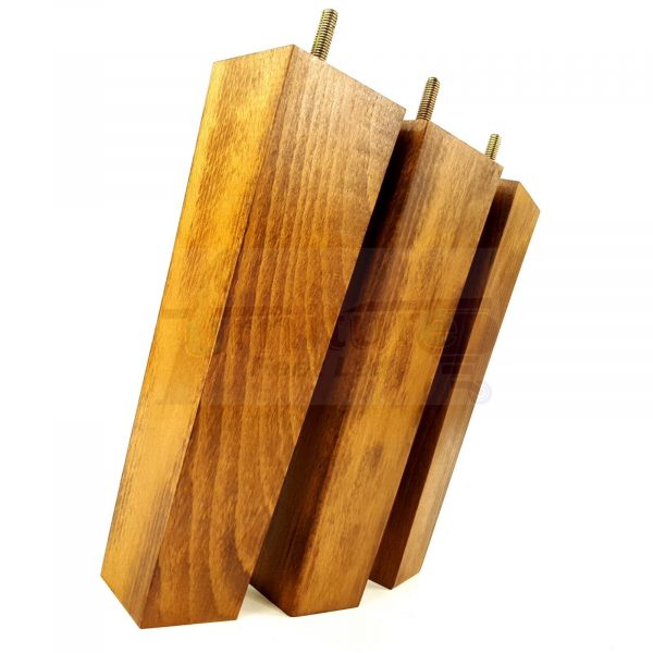 Square Wood Legs Replacement Furniture Feet 100 - 240mm High M8 Dark OakWash - Image 6