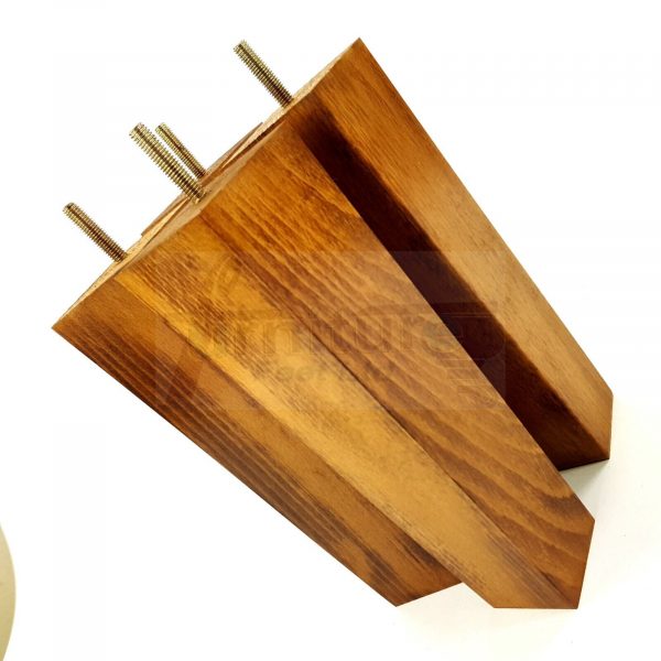 Square Wood Legs Replacement Furniture Feet 100 - 240mm High M8 Dark OakWash - Image 7