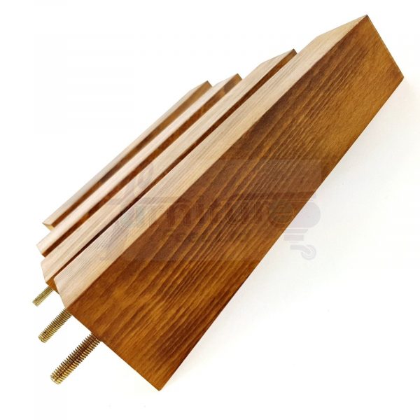 Square Wood Legs Replacement Furniture Feet 100 - 240mm High M8 Dark OakWash - Image 8