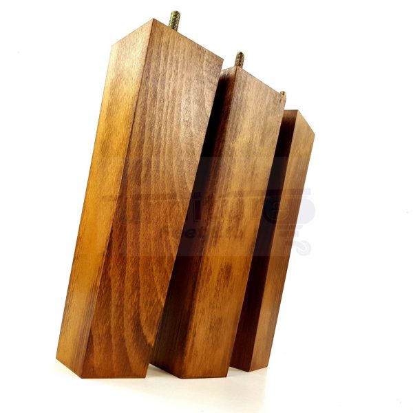 Square Wood Legs Replacement Furniture Feet 100 - 240mm High M8 Dark OakWash - Image 9