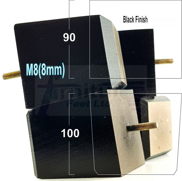 4x BLOCK WOOD SOFA LEGS 100mm High CHAIR FURNITURE REPLACEMENT FEET M8(8mm) - Image 16