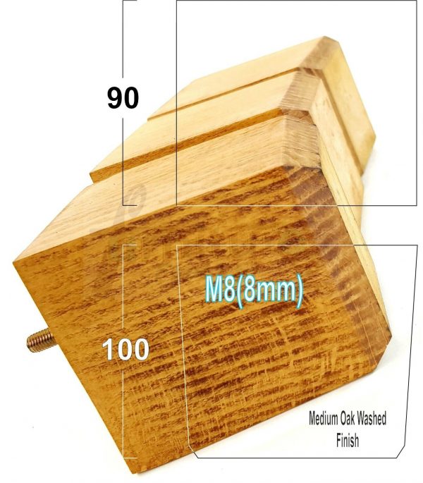4x BLOCK WOOD SOFA LEGS 100mm High CHAIR FURNITURE REPLACEMENT FEET M8(8mm) - Image 23