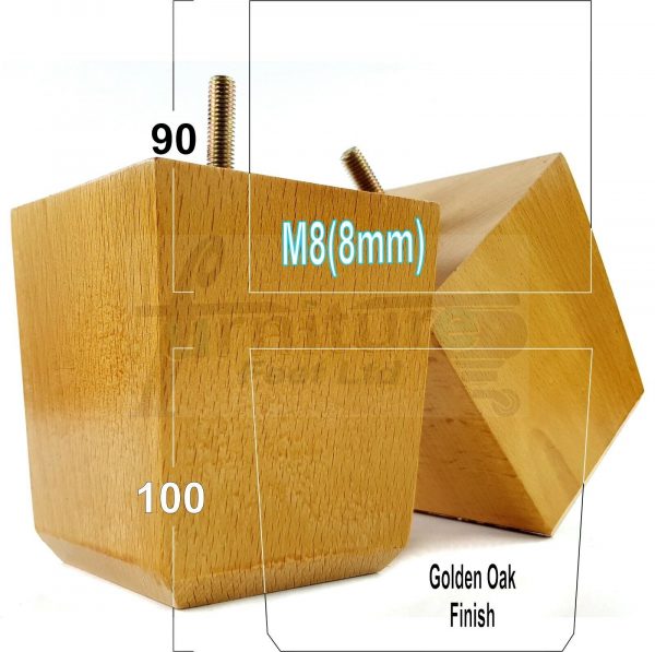 4x BLOCK WOOD SOFA LEGS 100mm High CHAIR FURNITURE REPLACEMENT FEET M8(8mm) - Image 22