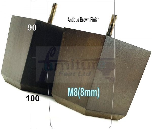 4x BLOCK WOOD SOFA LEGS 100mm High CHAIR FURNITURE REPLACEMENT FEET M8(8mm) - Image 14