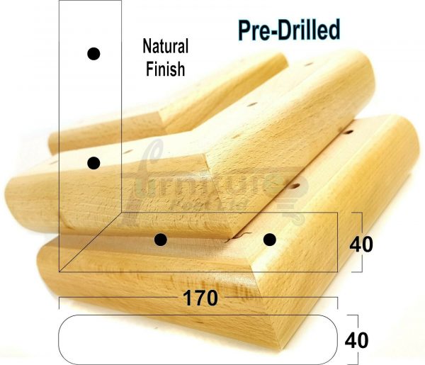 4x Corner Settee Legs 40mm High Chair Furniture Replacement Feet (Pre-Drilled) - Image 27