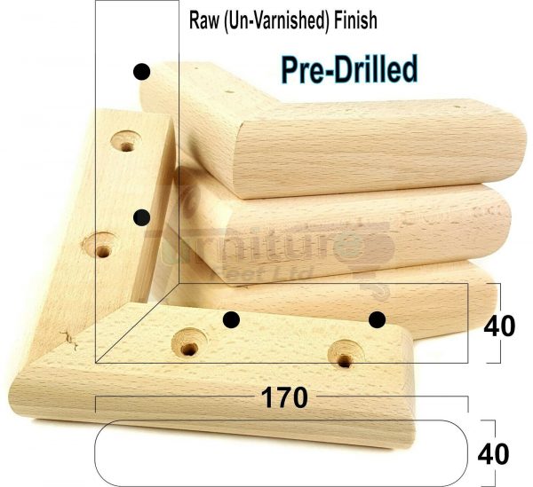 4x Corner Settee Legs 40mm High Chair Furniture Replacement Feet (Pre-Drilled) - Image 28