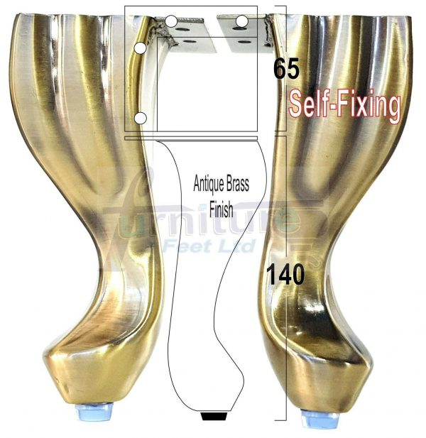 4x METAL FURNITURE LEGS 140mm HIGH SELF-FIXING FEET FOR SOFA CHAIR CABINETS BED - Image 12